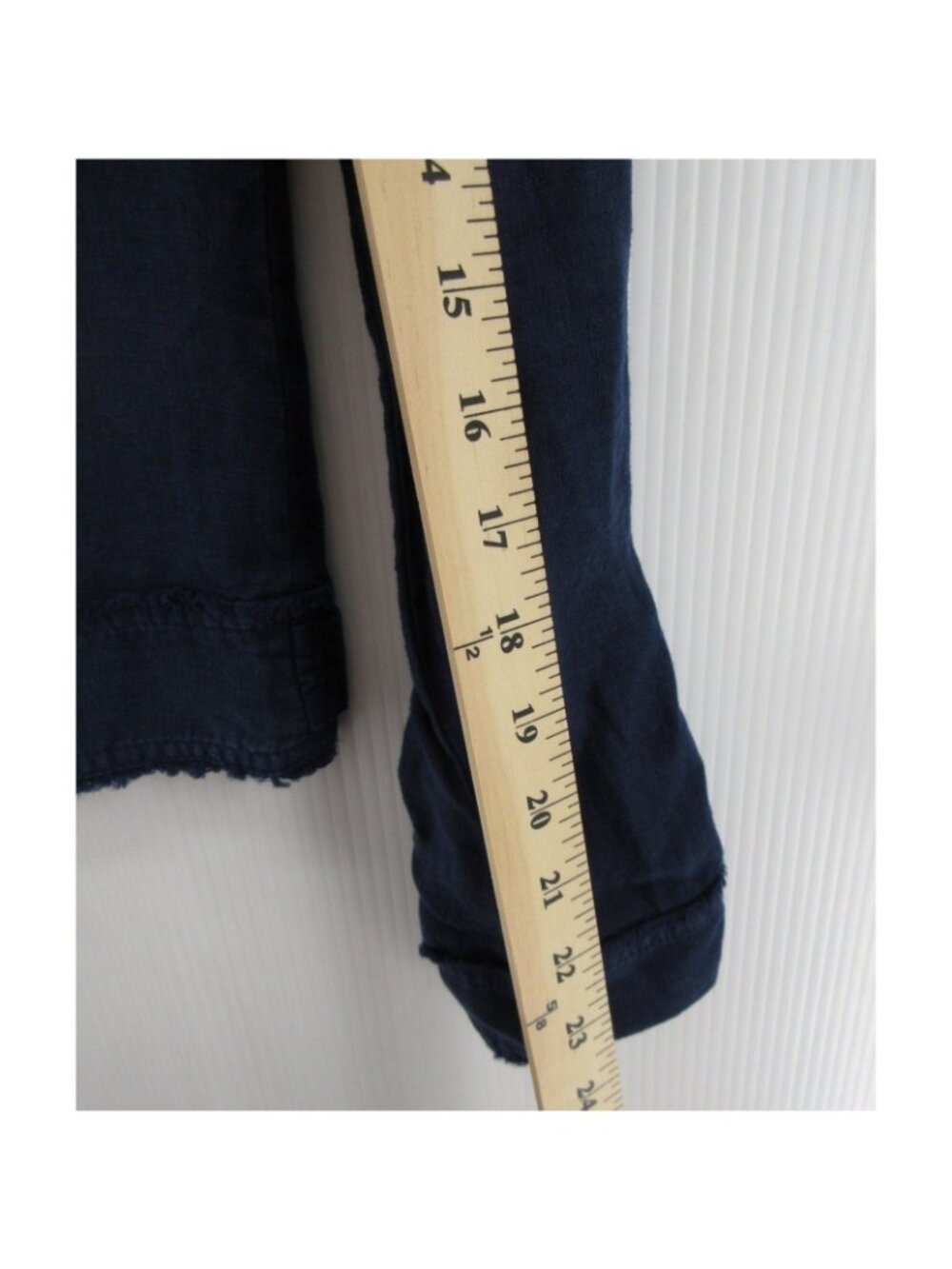 Tommy Bahama Top Small Navy Linen Trucker Shirt Button Up Pockets - Picture 6 of 11